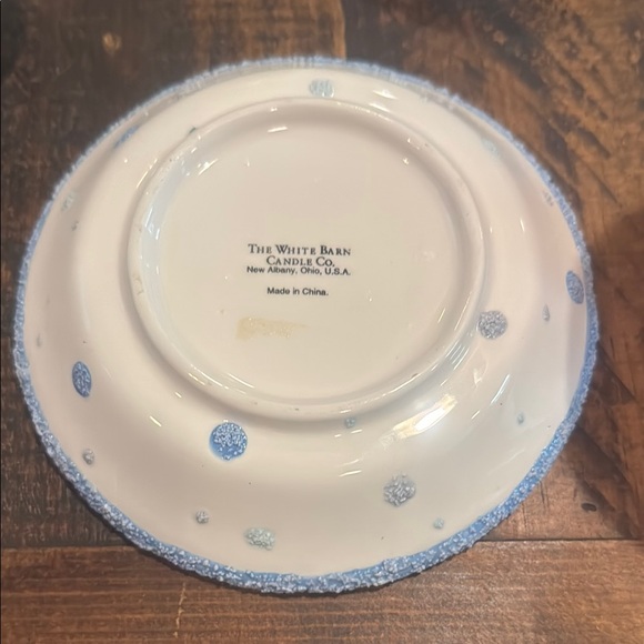 Bath&Body Works White Barn Candle Co. Round Raised Plate Candle Holder Blue Sand - Picture 2 of 2
